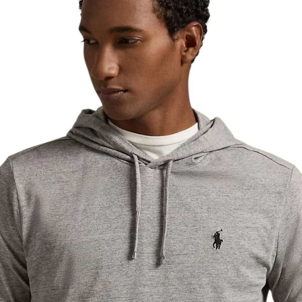 Polo Ralph Lauren | Men's Heather Gray Jersey Pullover Hooded Tee (Size 3XB)